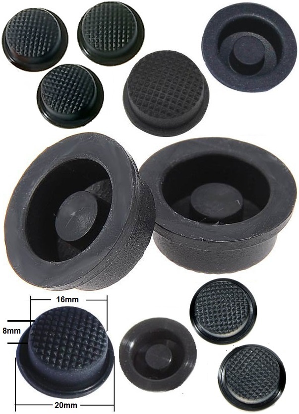 Boton de Goma 20x16x8mm Negro para Pulsador